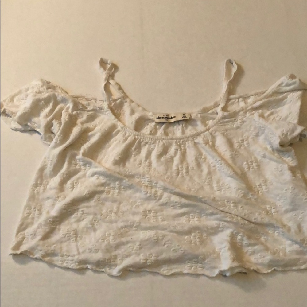 Cropped white Abercrombie kids shirt